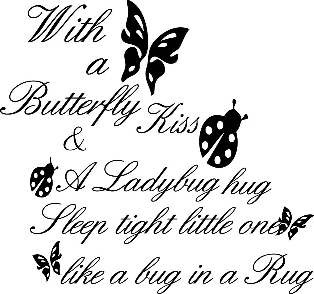 Butterfly Kiss Ladybug Hug Quote Printable Wall Art Etsy