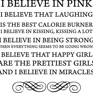 I believe in pink will Printable wall art