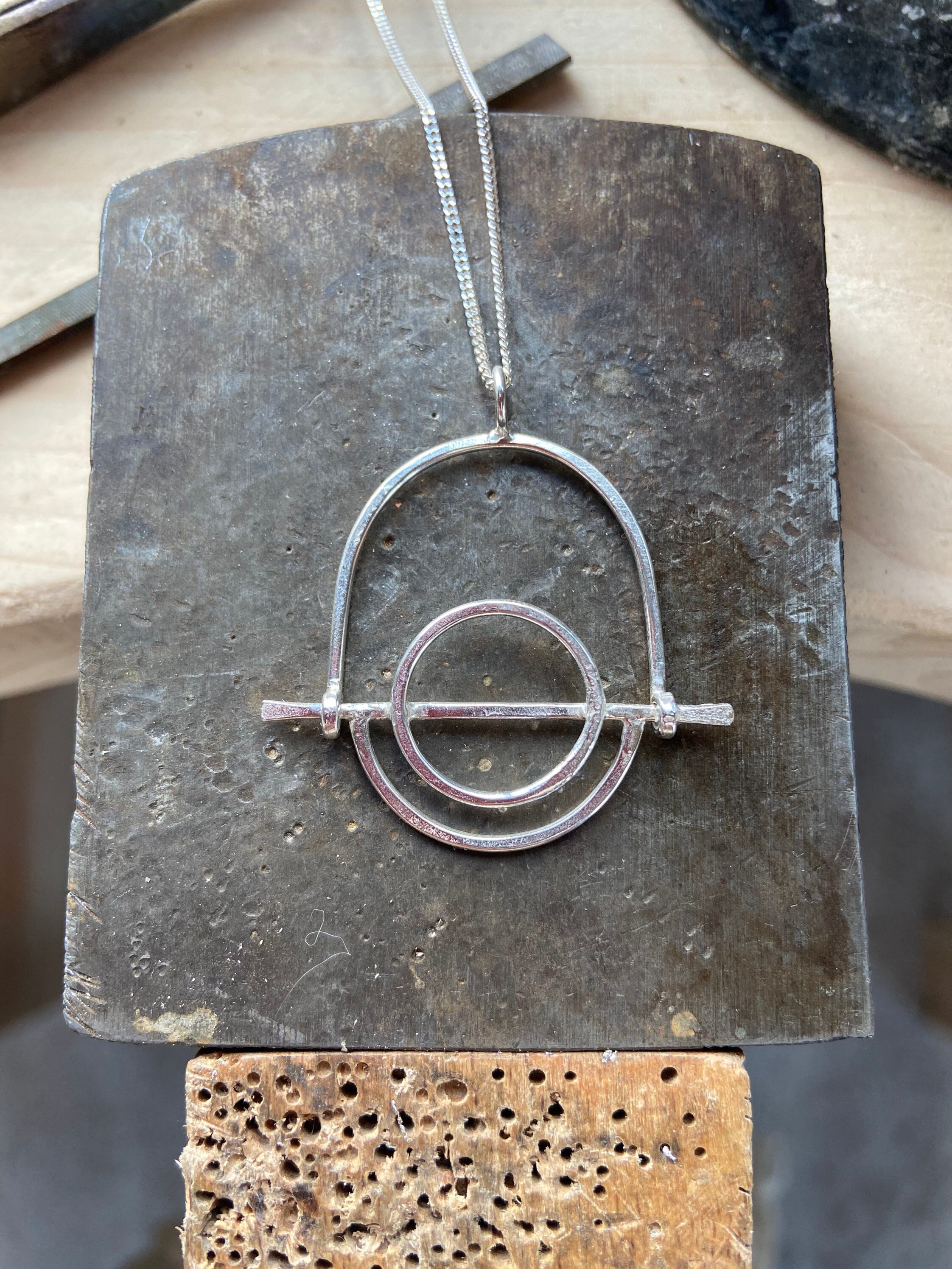 Silver Spinner Pendant with 18 Chain. Fidget spinner | Etsy