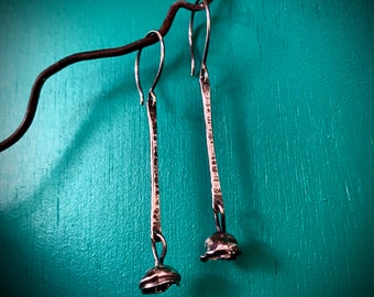 Oxidised Silver Drop Earrings