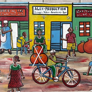 Original hand-painted African oil painting