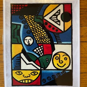 Printed original abstract African artwork