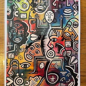 Printed original abstract African artwork