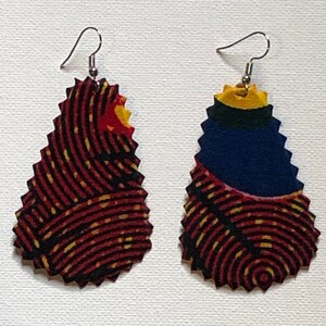 Earing with african fabric Multicolored