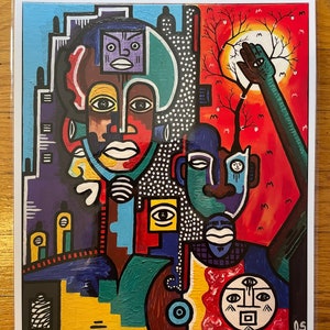 Printed original abstract African artwork