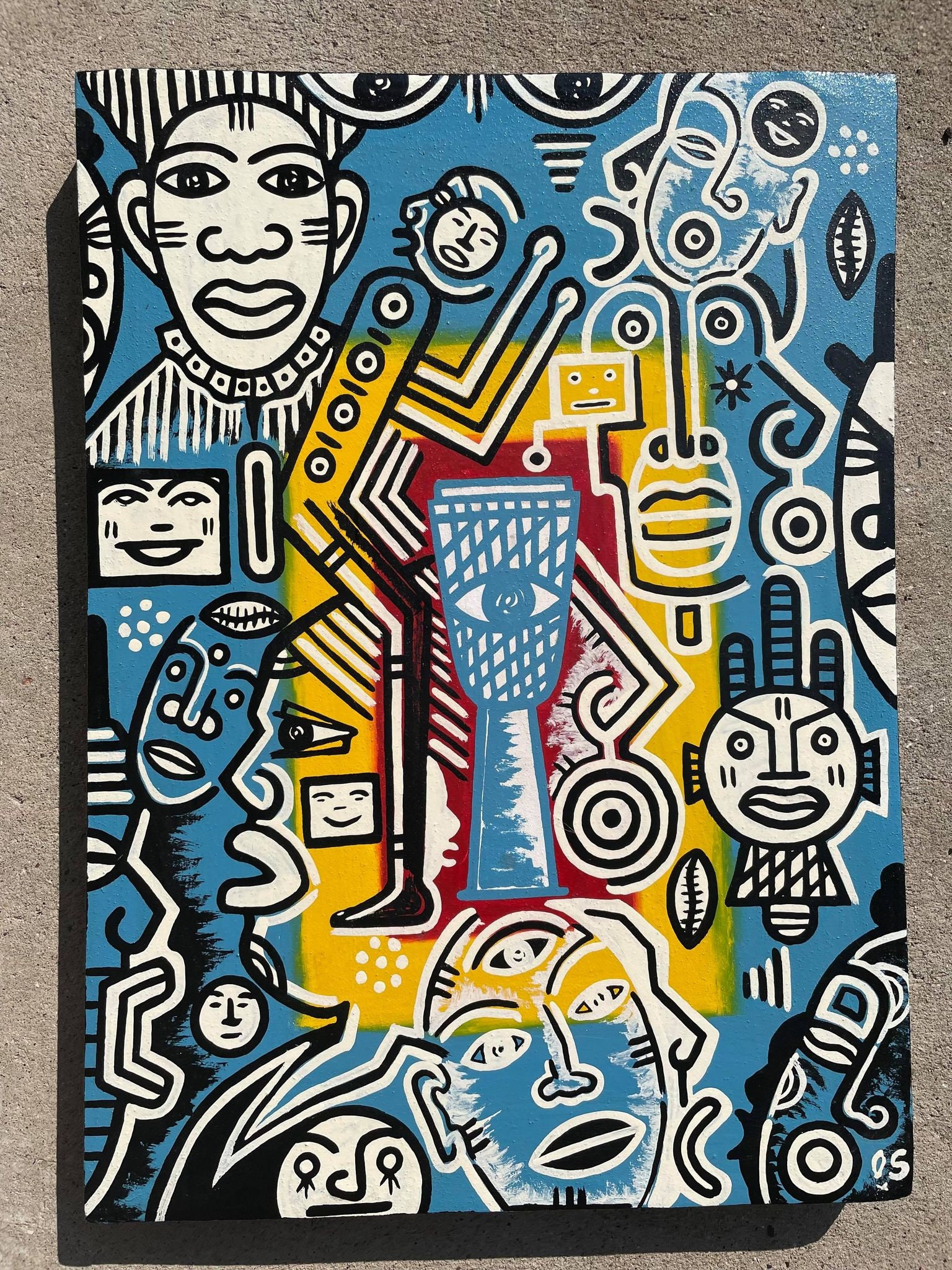 Hand Painted Abstract African Art From Burkina Faso - Etsy