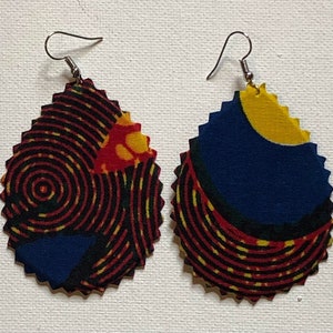 Earing with african fabric Multicolored