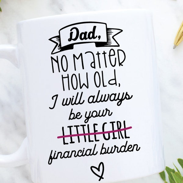 Dad, no matter how old I will always be your little girl, financial burden - Daughter Fathers Day - SVG Cutting File - SVG, Eps, Png, & Jpg