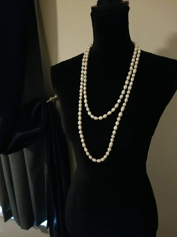 60" Freshwater Baroque Large Pearl Infinity Neckla