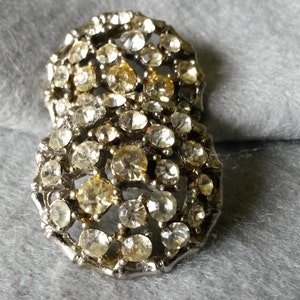 Vintage Dress Sewing Buttons 1950’s Metal Rhinestone