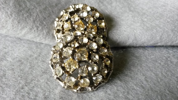 Vintage Dress Sewing Buttons 1950’s Metal Rhinestone
