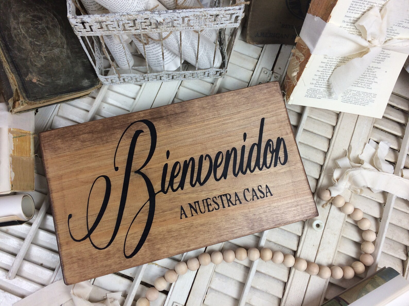 Bienvenidos spanish sign to our house wood Etsy