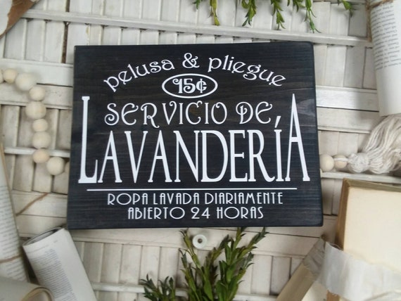 Spanish Laundry Wood Sign Funny Lavanderia Quote Spanish Home Decor Spanish Sign Bienviendos Mi Casa Rustic Laundry Decor Lavanderia