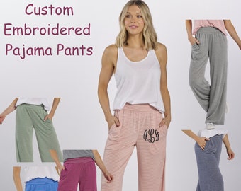 Monogrammed Pajama Pants / Personalized Pajama Pants / Monogrammed Lounge Pants / Bridesmaid Gift / Loungewear