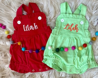 Personalized Baby Bubble / Girls Sunsuit / Monogrammed Ruffle Romper / Monogrammed Sunsuit / Personalized Sunsuit