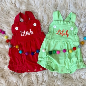 Personalized Baby Bubble / Girls Sunsuit / Monogrammed Ruffle Romper / Monogrammed Sunsuit / Personalized Sunsuit