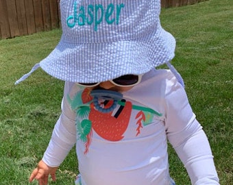 monogrammed baby beach hat