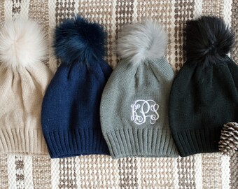 monogrammed winter hats