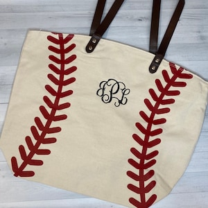 Monogrammed Baseball Tote / Monogrammed sports tote / Tote Bag / Baseball bag