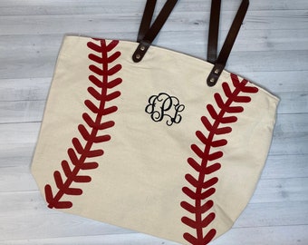 Monogrammed Baseball Tote / Monogrammed sports tote / Tote Bag / Baseball bag
