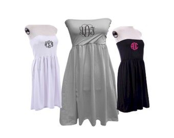 Monogrammed Cover up / monogram getting ready dress / monogrammed beach cover up / Pool cover up