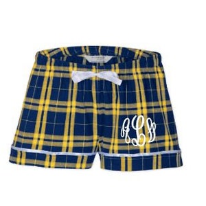 Personalized Flannel boxers / Monogrammed Boxer shorts / Plaid Boxer Shorts / Ladies Pajama boxer