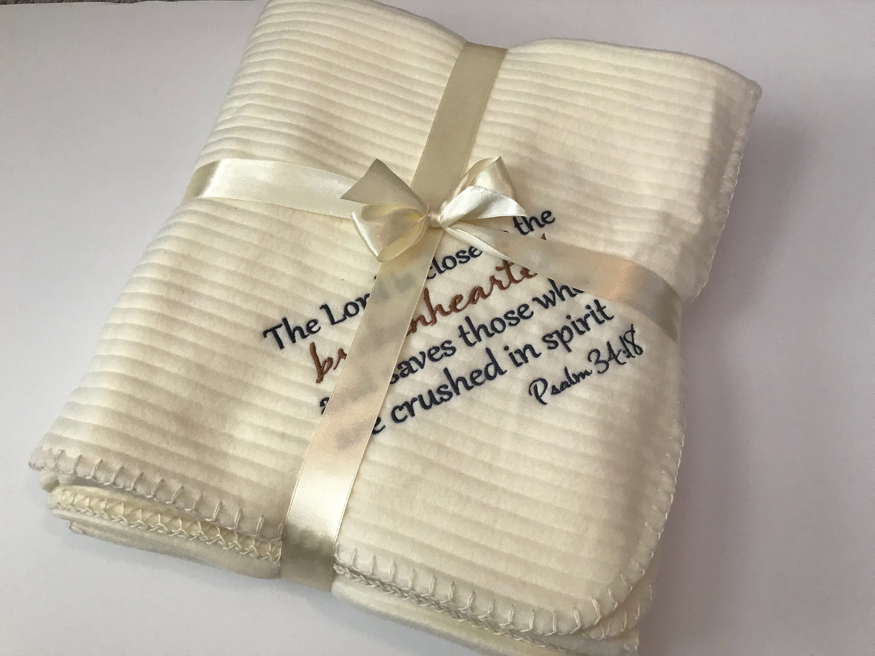 Embroidered Sympathy Blanket / Sympathy Gift / Christian Etsy