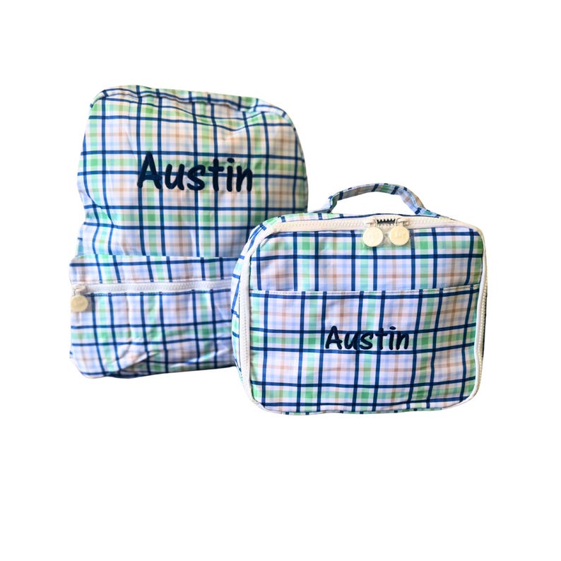 Monogrammed Backpack and Lunchbox Set, Personalized Backpack, Full Size ...