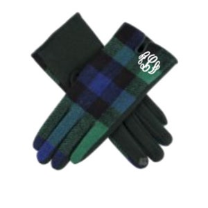 Monogrammed Plaid Touchscreen Gloves, Personalized Winter Gloves immagine 7