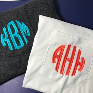 Monogrammed Pocket Tees / Monogrammed Pocket T-shirt / Monogrammed Short Sleeve Pocket Tee / Monogrammed Tee / Short sleeve Monogram shirt