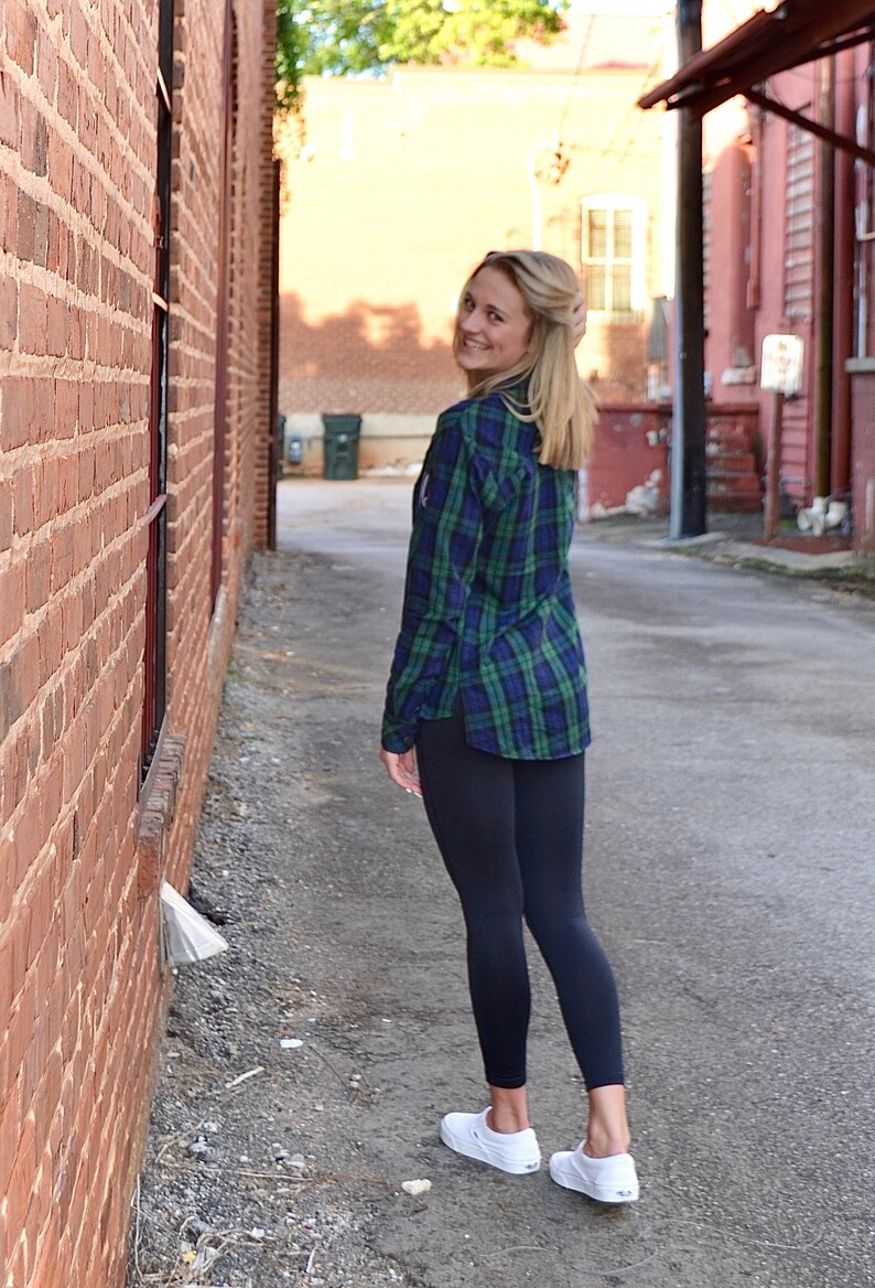 Monogrammed Flannel Shirts Button down Flannel Shirts Monogrammed Plaid Flannel Shirts Unisex Flannel Shirts Women/'s Tops and Tees