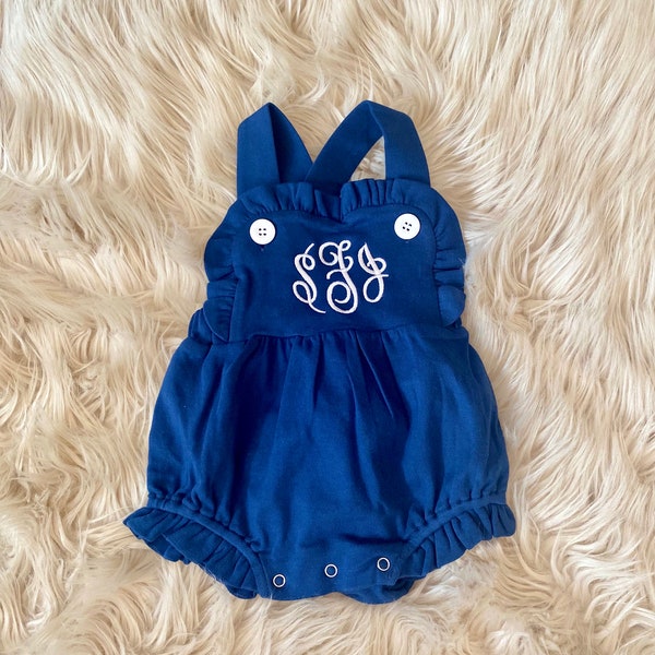 Personalized Baby Bubble / Girls Sunsuit / Monogrammed Ruffle Romper / Monogrammed Sunsuit / Personalized Sunsuit