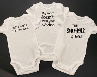 The Snuggle is Real Baby One Piece, Baby Outfit, Cute Baby One-Piece, Baby One Piece Outfit