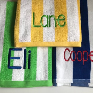 Monogrammed Beach Towels / Beach Towels / Monogram Pool Towel / Personalized Gift Towel / Striped Beach Towel / Vacation Towel