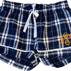 Personalized Flannel boxers / Monogrammed Boxer shorts / Plaid Boxer Shorts / Ladies Pajama boxer