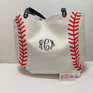 Monogrammed Baseball Tote / Monogrammed sports tote / Tote Bag / Baseball Bag
