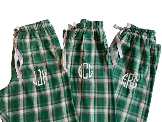 Monogrammed Flannel Pajama Pants / Monogrammed Pajama Pants / Plaid Sleep  Pants / Personalized Pajamas / Hunter Green Plaid Pajamas -  Canada