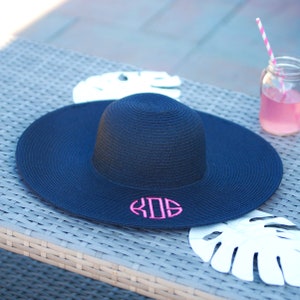 Honeymoon Hat / Floppy hat / Monogrammed Sun Hat / Beach Hat / Bride Hat