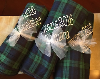 Personalized Blankets / Monogrammed Flannel Blanket / Embroidered Flannel Stadium Blanket / Plaid Blanket / Personalized Stadium Blankets