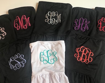 Monogrammed Cover up Dress / monogram getting ready dress / monogrammed beach cover up / Pool cover up