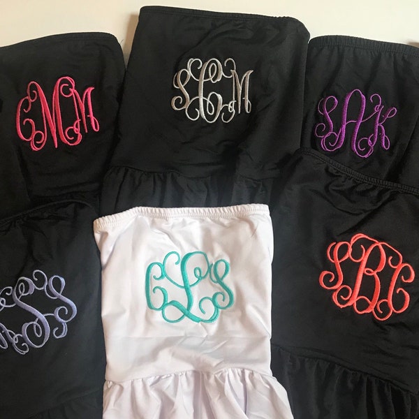 Monogrammed Cover up Dress / monogram getting ready dress / monogrammed beach cover up / Pool cover up