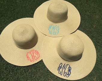 Floppy hat / Honeymoon Hat / Monogrammed Sun Hat / Embroidered Beach Hat
