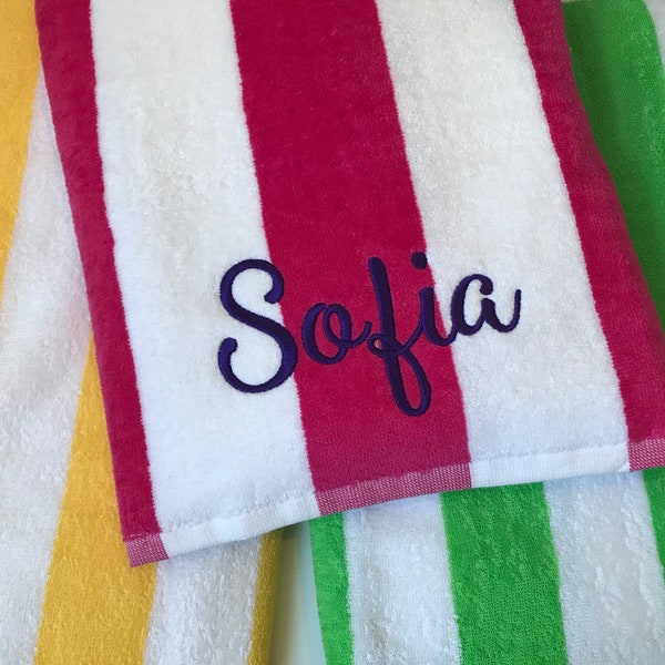 Monogrammed beach towels / Personalized pool towels / Monogrammed Towel / Monogram Beach Towel / Custom Towels / Cabana Stripe Towel