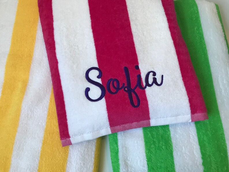 Monogrammed Beach Towels / Personalized Pool Towels / Etsy