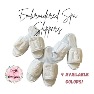 Monogrammed Spa Shoes / Custom Bridal Party Slippers / Monogrammed Slippers