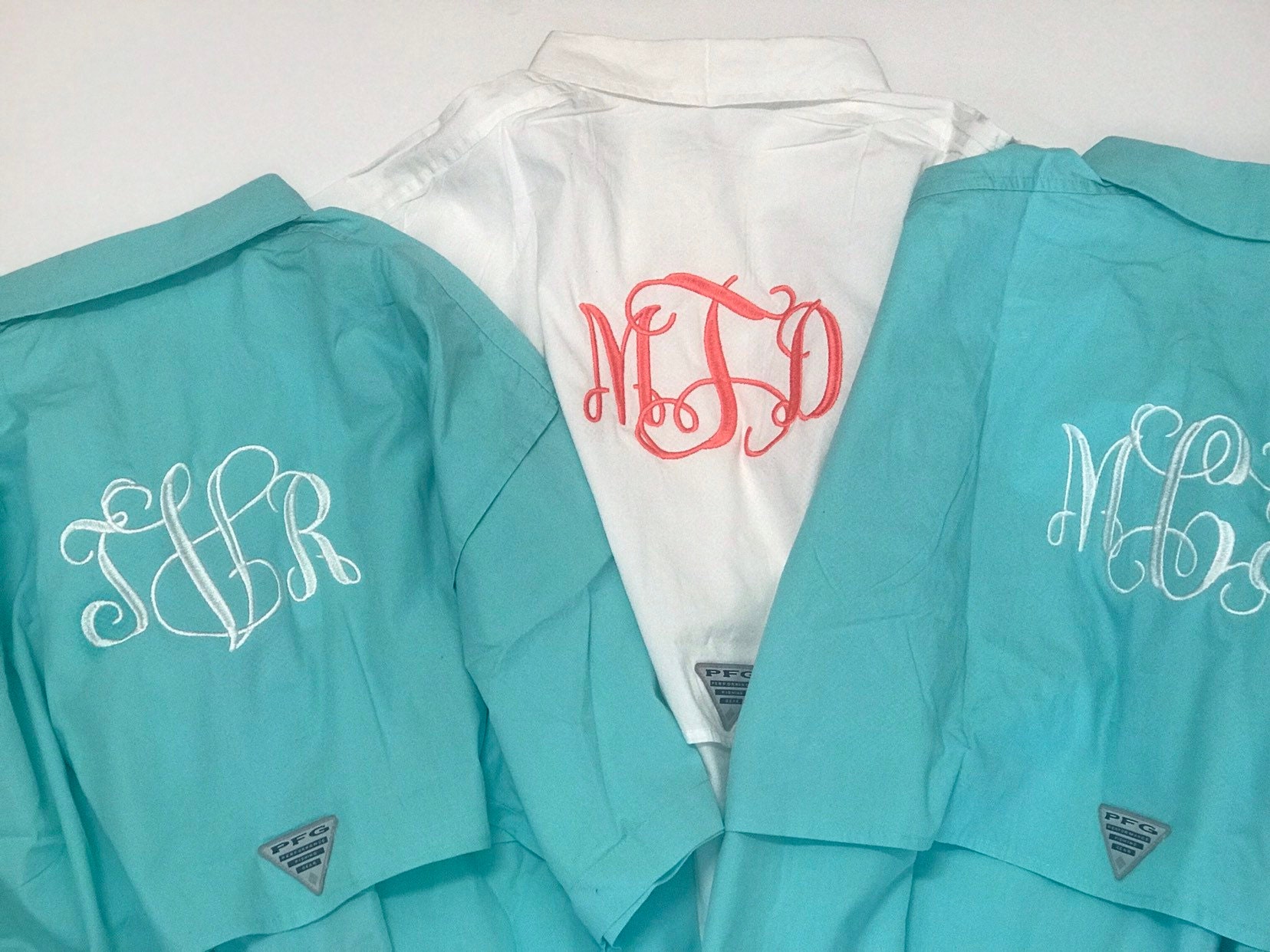 Monogrammed PFG Cover Up/ Monogrammed Columbia Fishing Shirt/ Short Sleeve  PFG Cover up / Bridal Party Beach Cover Up 