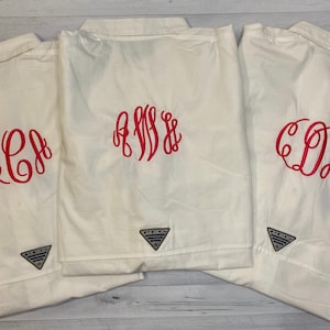 Monogrammed PFG cover up / monogrammed Columbia Fishing Shirt/ Short Sleeve PFG Cover Up / Bridal Party Beach Cover Up