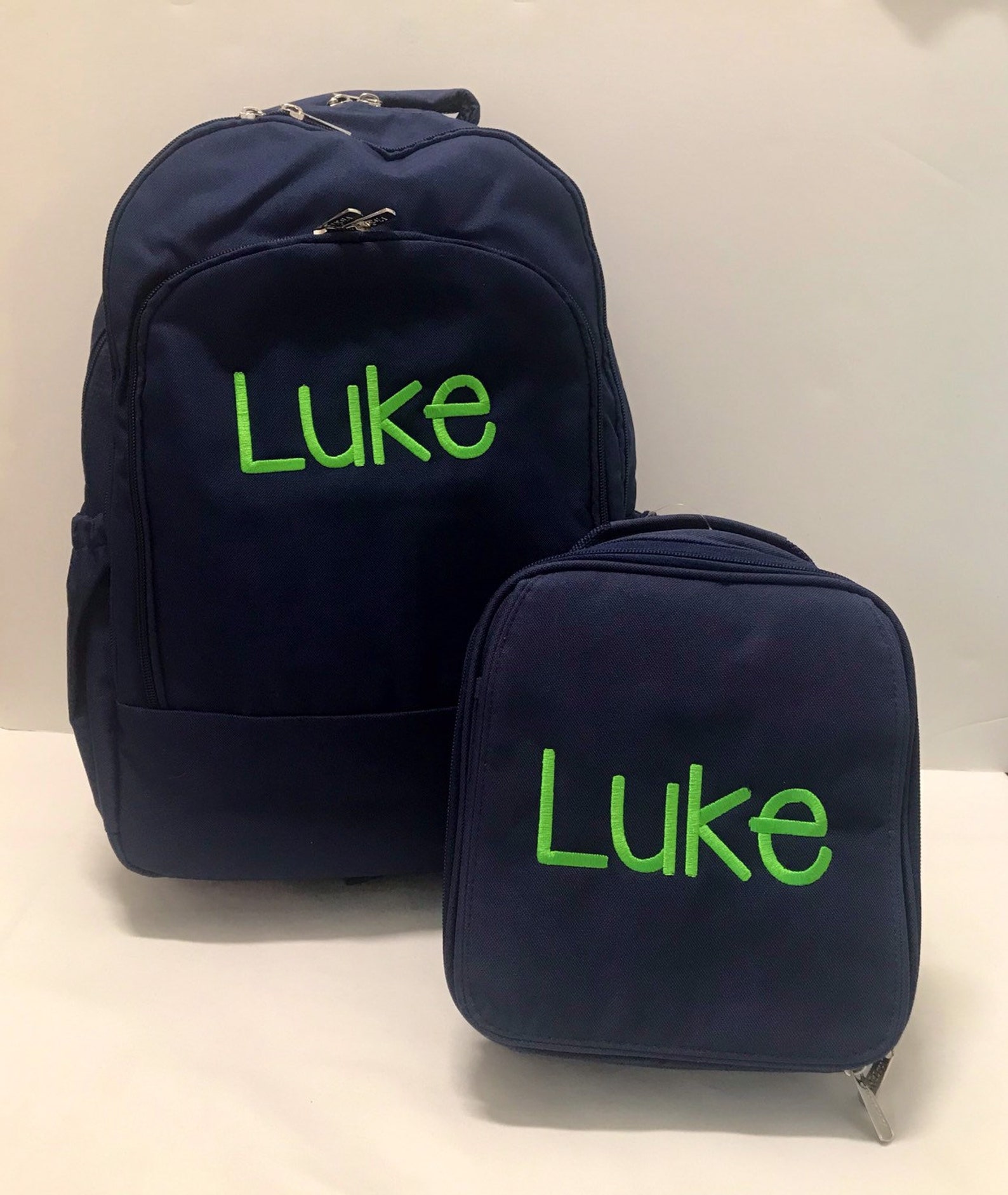 Monogrammed Backpack and lunch box Sets / Personalized lunch Etsy
