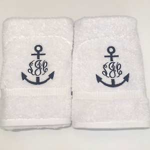 Monogrammed hand towel set / Bath towels / Personalized towels / Monogrammed Bathroom Hand Towel / Monogram Towel