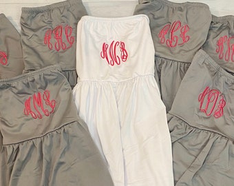 Monogrammed Cover ups / Getting ready dresses / monogrammed beach cover up / Monogrammed Swim Dress